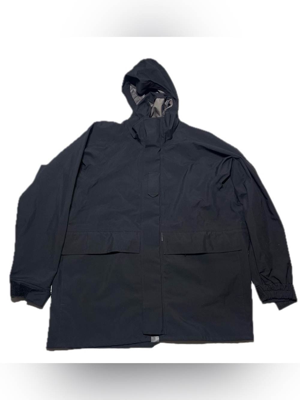 Gore Tex Parka Cold Weather Black Lined Water Proof Jacket Large US Navy - Army